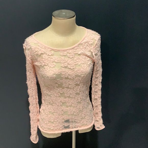 Free people sheer pink boho top - Picture 1 of 17